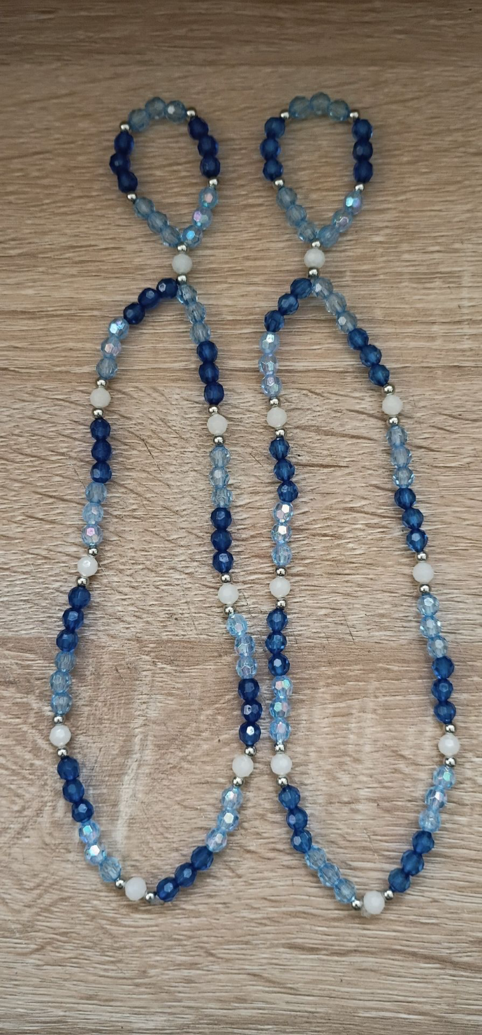 Blue handmade barefoot bridal jewelry for bride or wedding ceremony