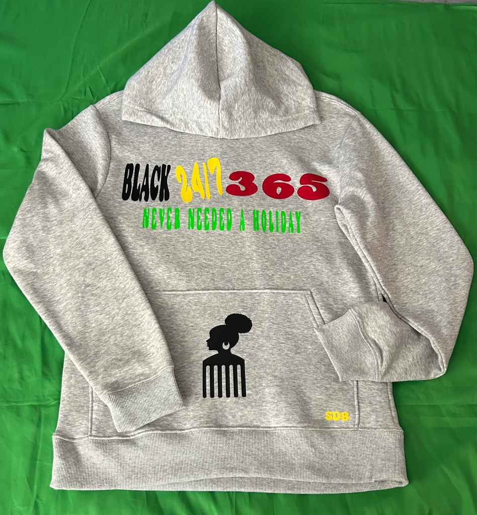Black 24/7 365 Never Needed A Holiday Hoodie (S, Yellow, Crewneck)