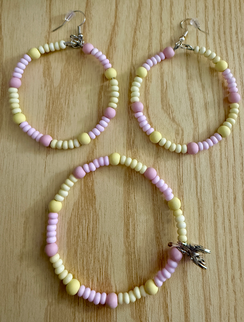 Pastel Blossom Beaded Set